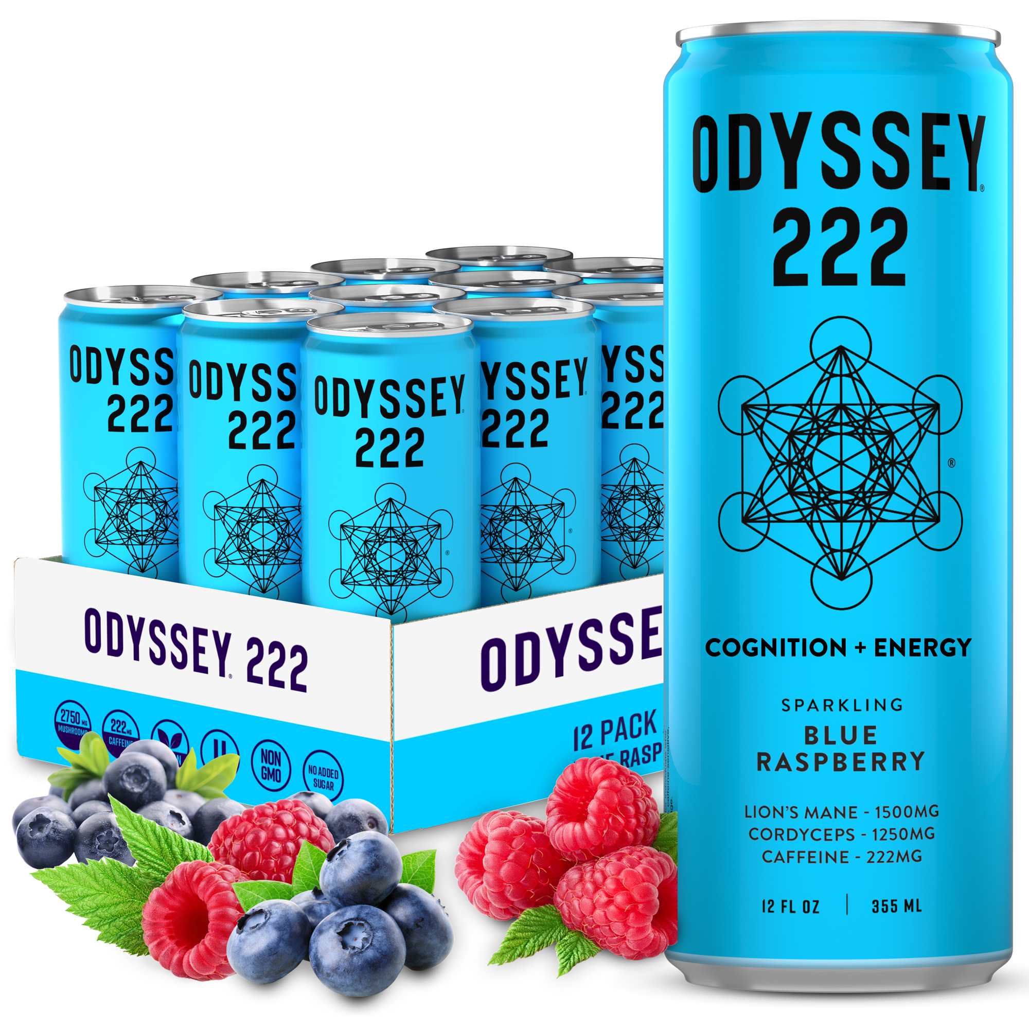 ソフトドリンク alansmitheee Blue Raspberry 222 Sparkling Energy Drink - 222mg Caffeine