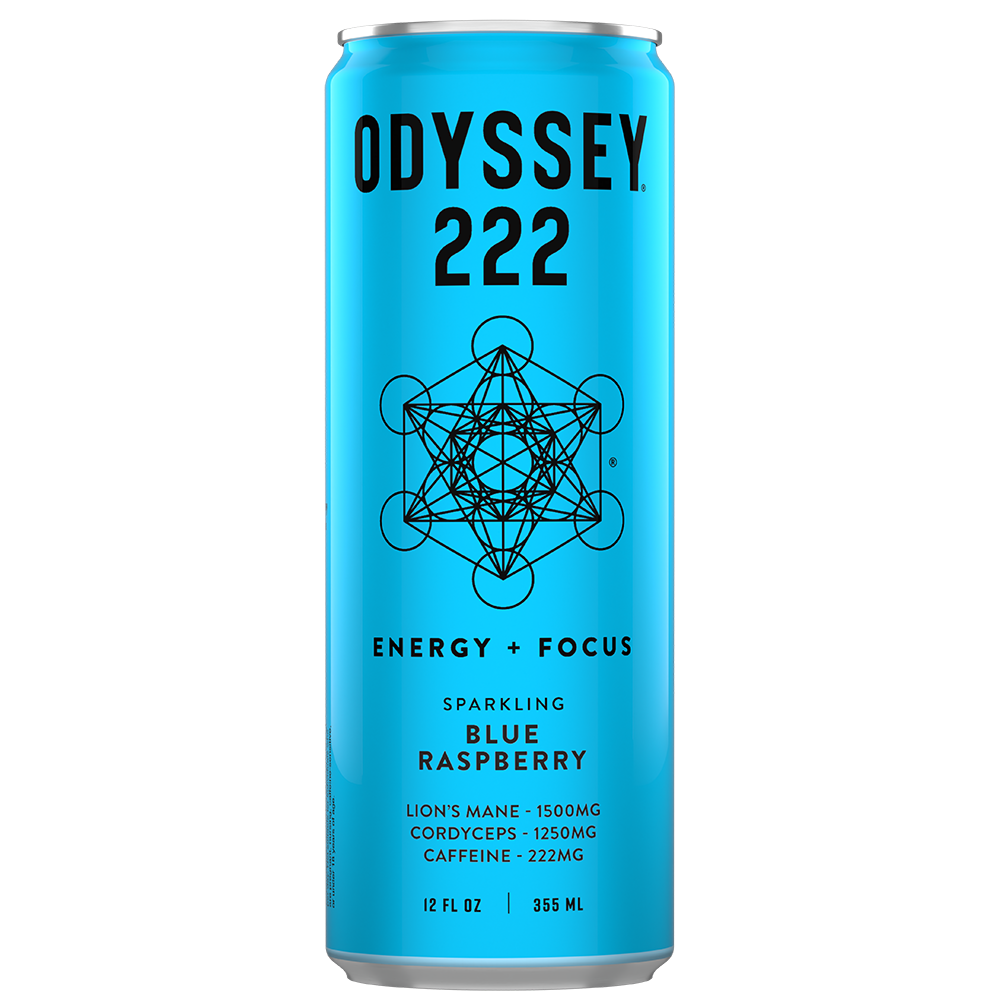 Blue Raspberry 222 Sparkling Energy Drink - 222mg Caffeine - 12 Pack