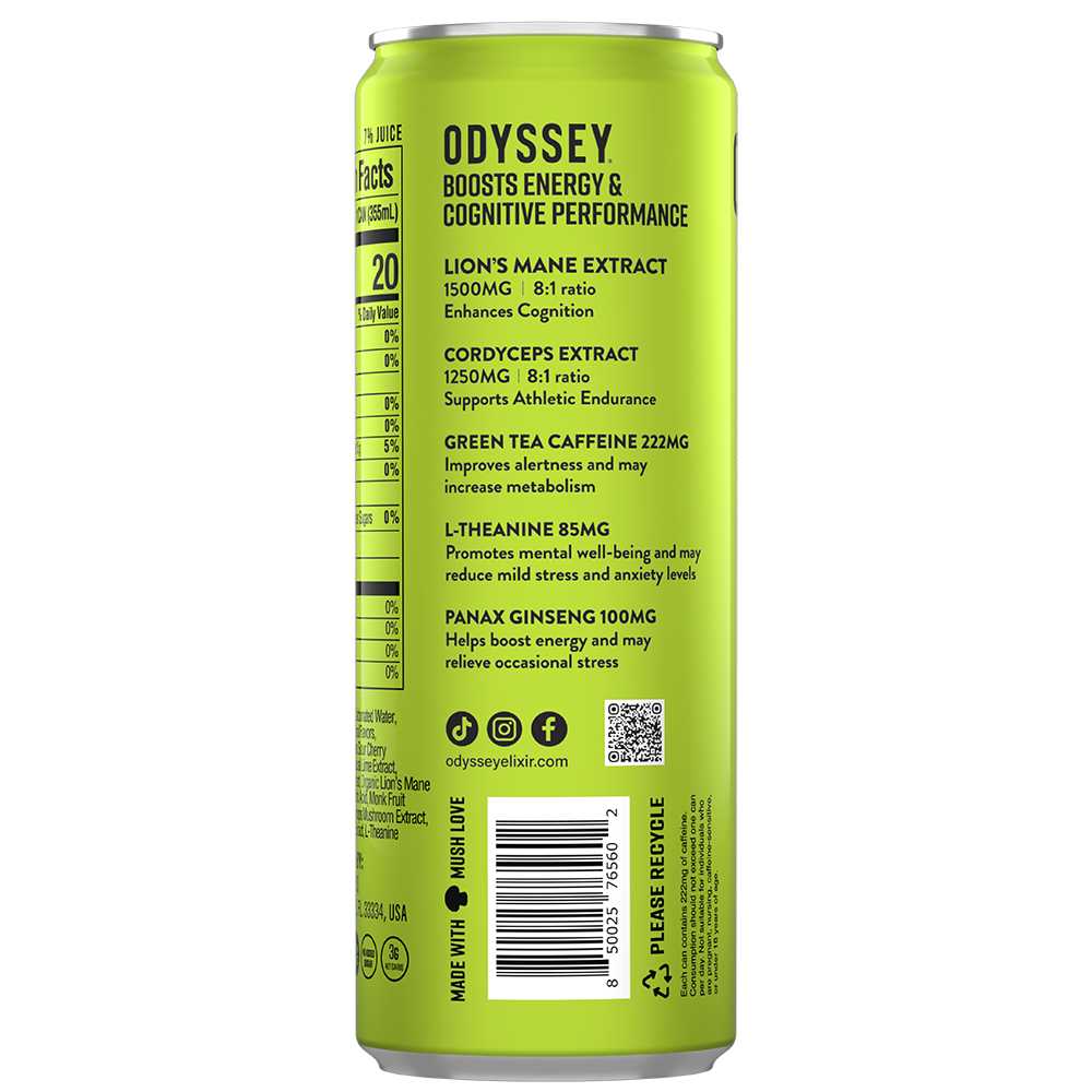 Cherry Lime 222 Sparkling Energy Drink - 222mg Caffeine - 12 Pack