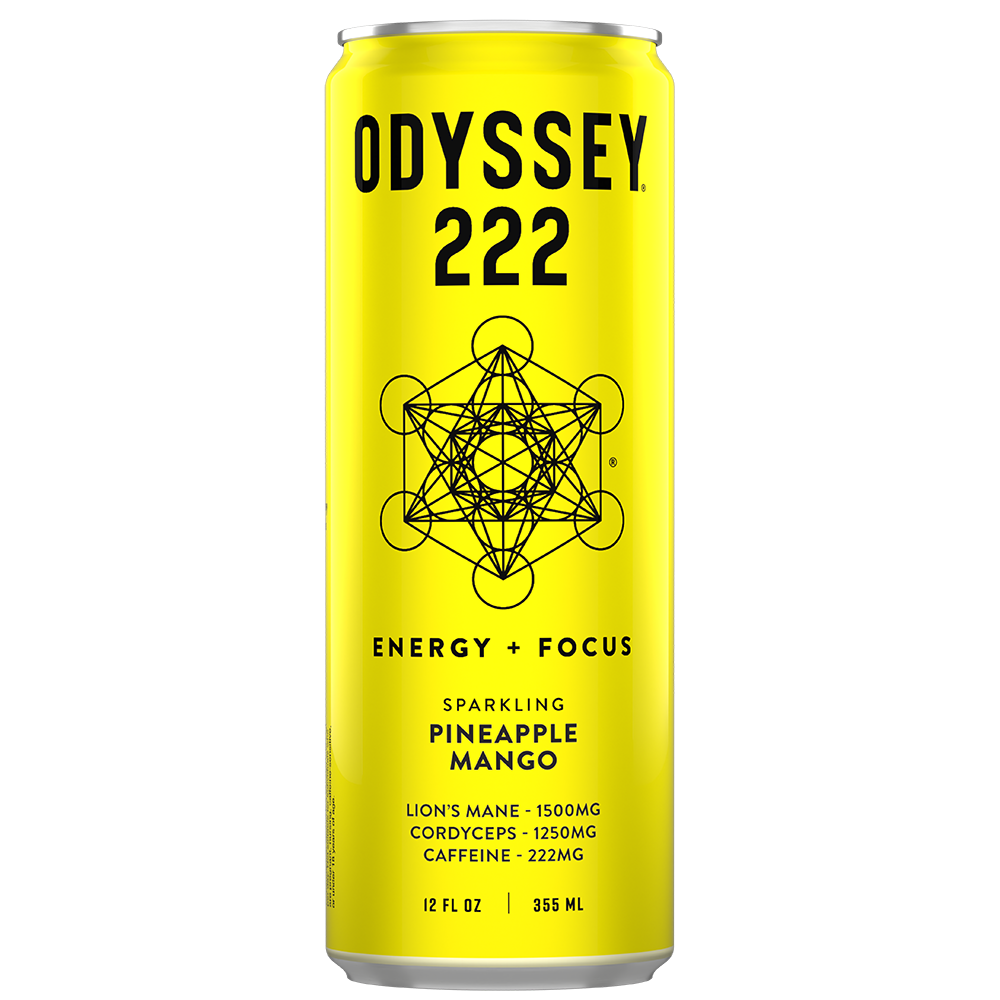 Pineapple Mango 222 Sparkling Energy Drink - 222mg Caffeine - 12 Pack