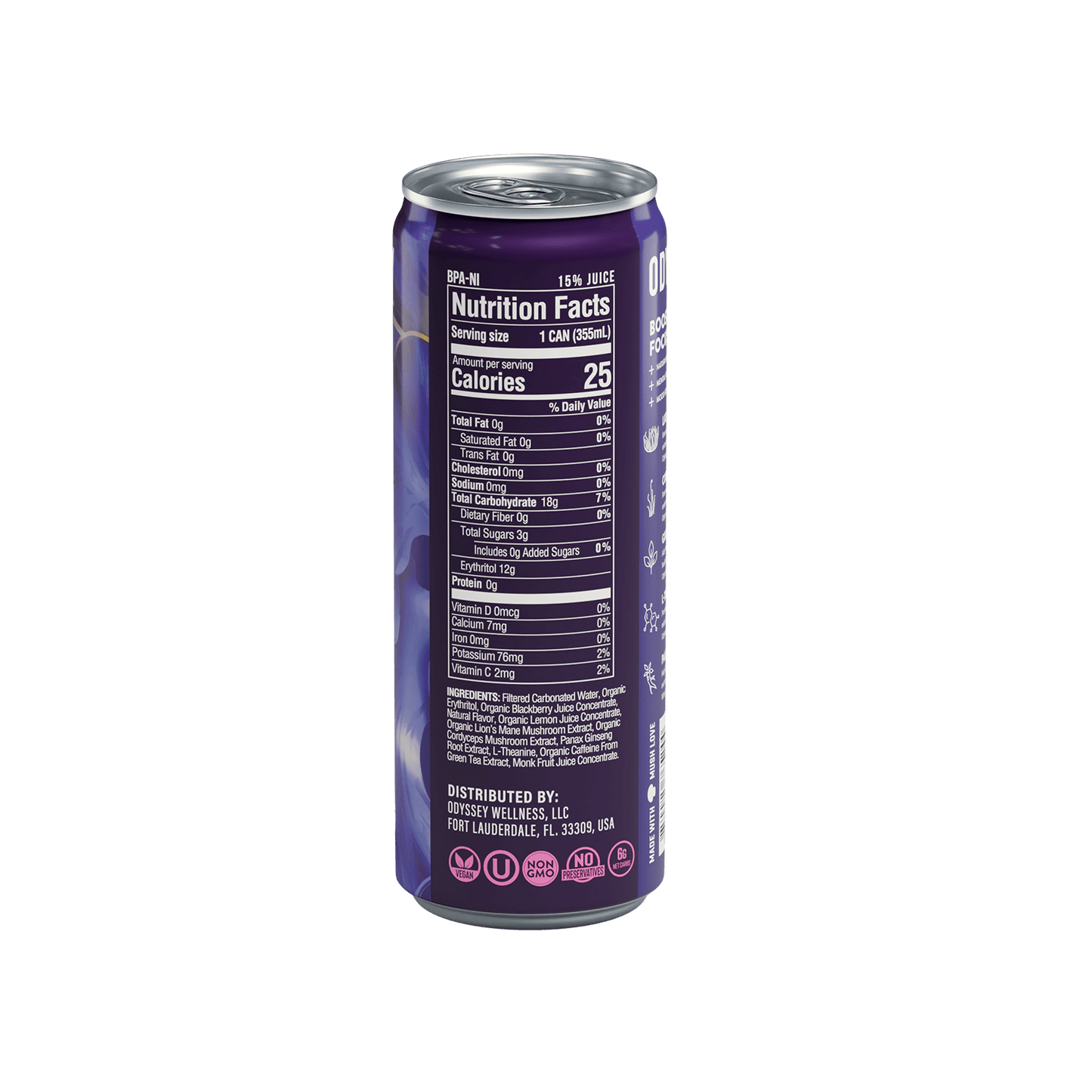 Blackberry Lemon Twist Sparkling Mushroom Energy Drink 12 Pack