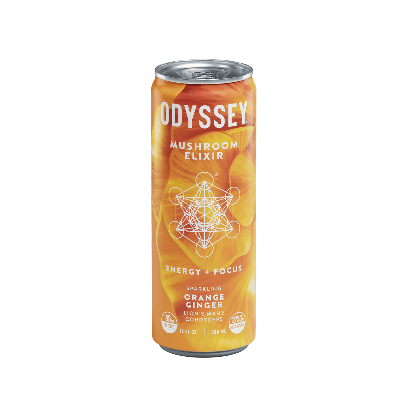Orange Ginger Core Sparkling Energy Drink - 85mg Caffeine - 12 Pack