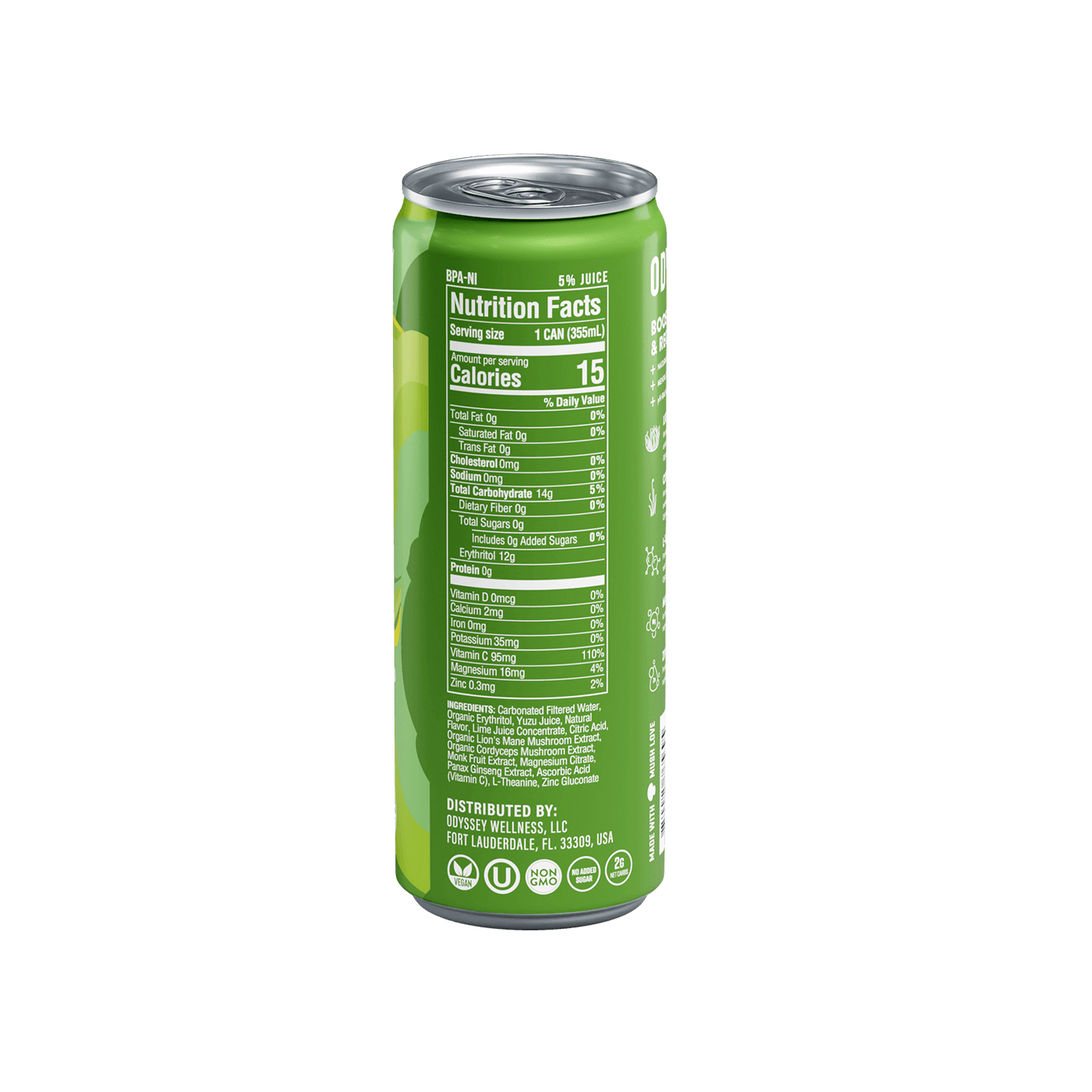 Yuzu Lime Revive Sparkling Mood & Hydration Drink - Caffeine Free - 12 Pack
