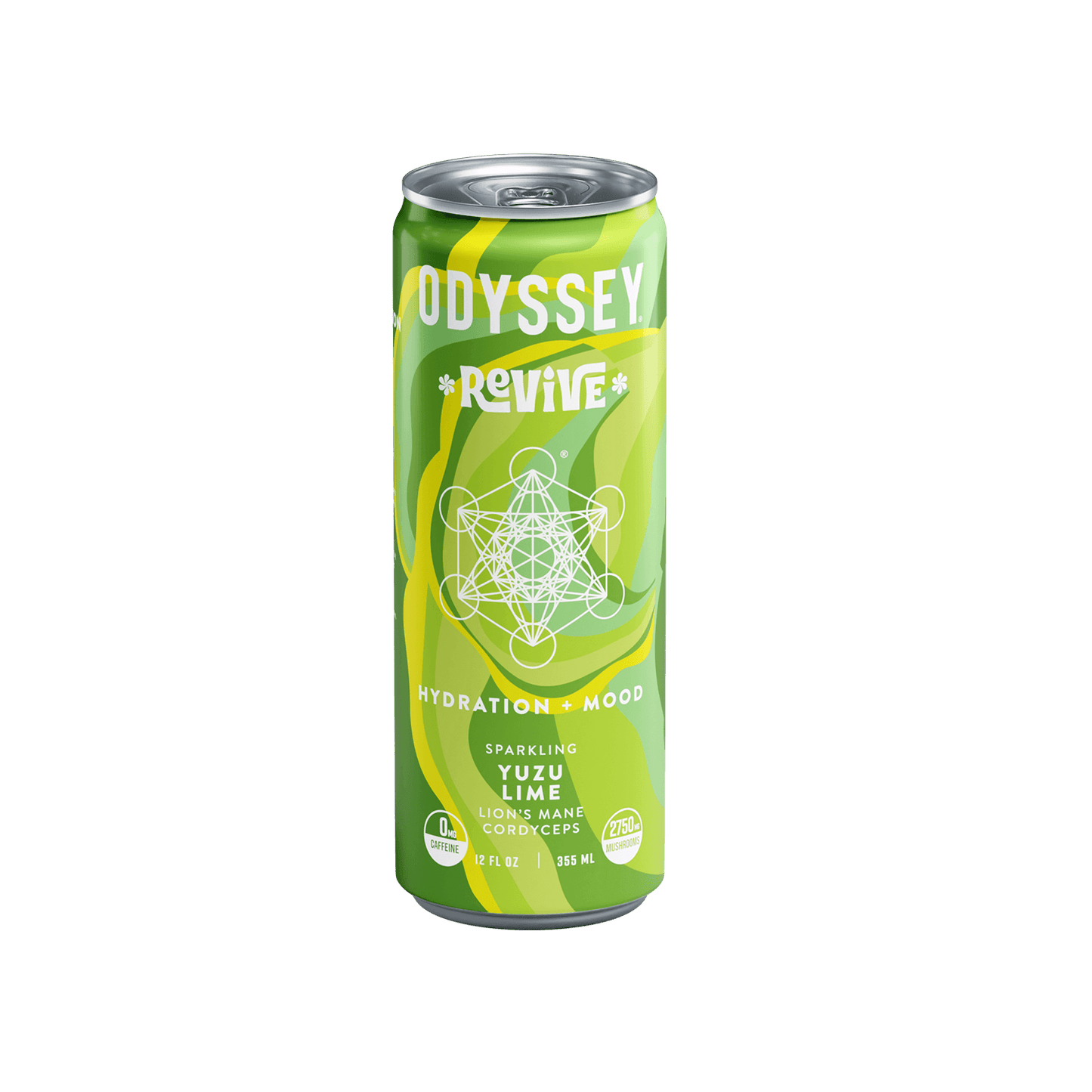 Yuzu Lime Revive Sparkling Mushroom Energy Drink 12 Pack
